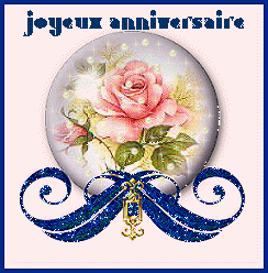 Gif animé joyeux anniversaire rose rouge